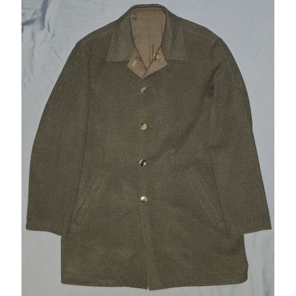 Ermenegildo Zegna Button Front Reversible Top Coat Size Large (EU 52) Gray